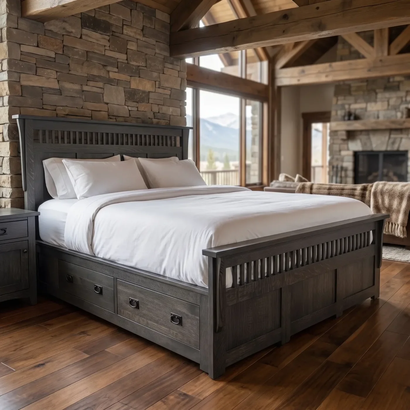 Panel Spindle Platform Bed